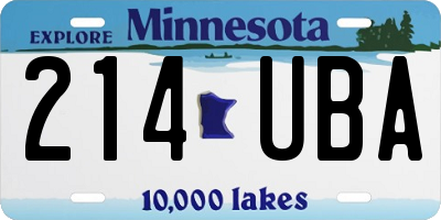 MN license plate 214UBA