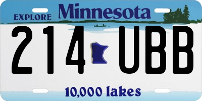 MN license plate 214UBB