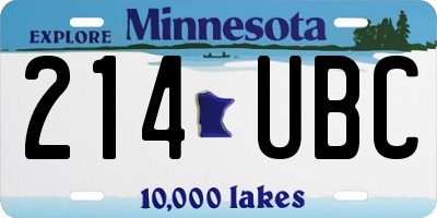 MN license plate 214UBC