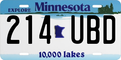 MN license plate 214UBD