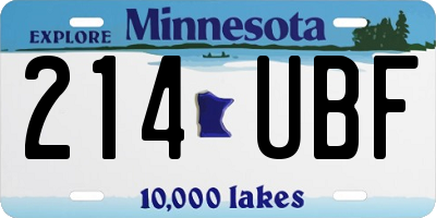 MN license plate 214UBF