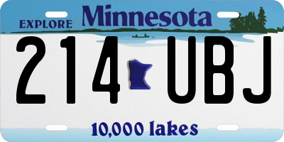 MN license plate 214UBJ