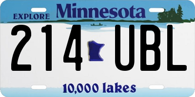 MN license plate 214UBL
