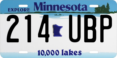 MN license plate 214UBP