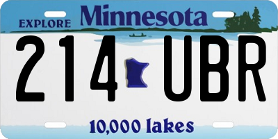 MN license plate 214UBR