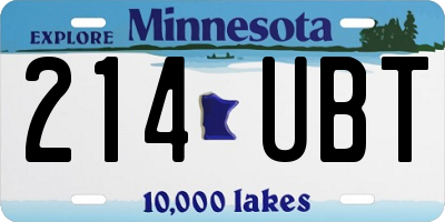 MN license plate 214UBT