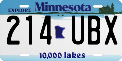 MN license plate 214UBX