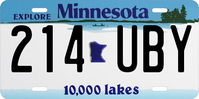 MN license plate 214UBY