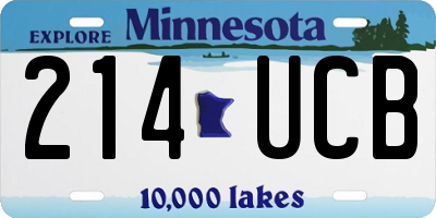 MN license plate 214UCB