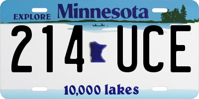 MN license plate 214UCE