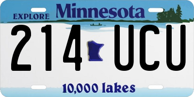 MN license plate 214UCU