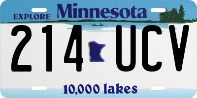 MN license plate 214UCV