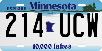 MN license plate 214UCW