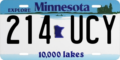 MN license plate 214UCY