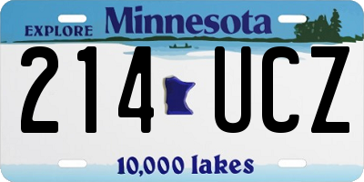 MN license plate 214UCZ