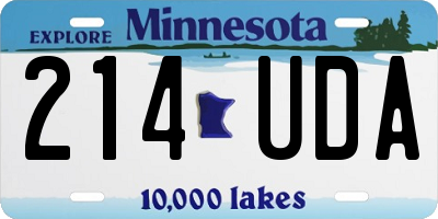 MN license plate 214UDA