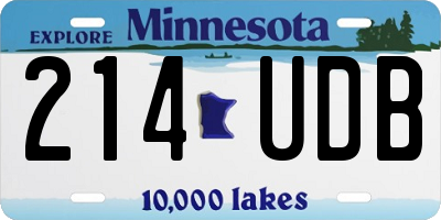 MN license plate 214UDB