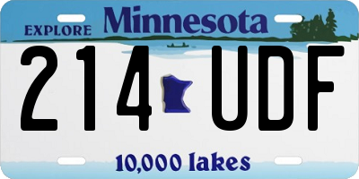 MN license plate 214UDF