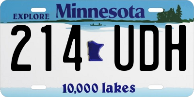 MN license plate 214UDH