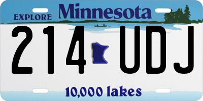 MN license plate 214UDJ