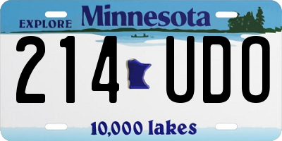 MN license plate 214UDO