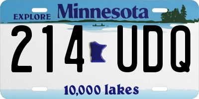 MN license plate 214UDQ