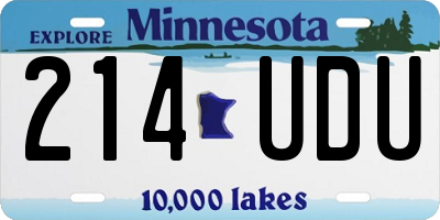 MN license plate 214UDU