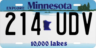 MN license plate 214UDV