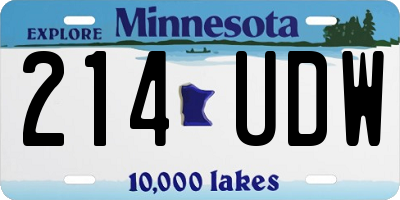 MN license plate 214UDW