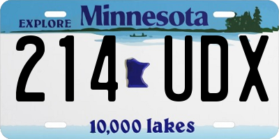 MN license plate 214UDX