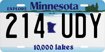 MN license plate 214UDY