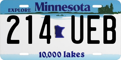 MN license plate 214UEB