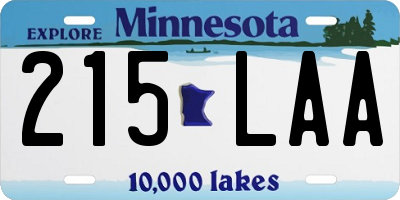 MN license plate 215LAA