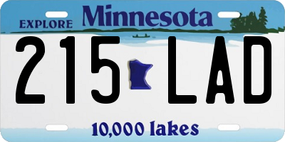 MN license plate 215LAD