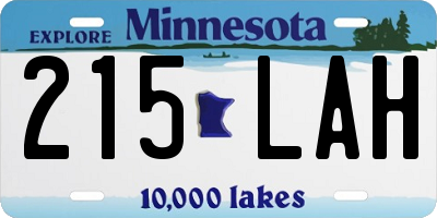 MN license plate 215LAH