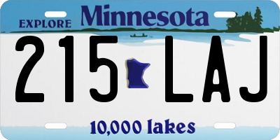 MN license plate 215LAJ