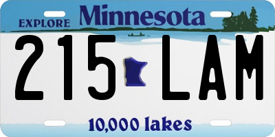 MN license plate 215LAM
