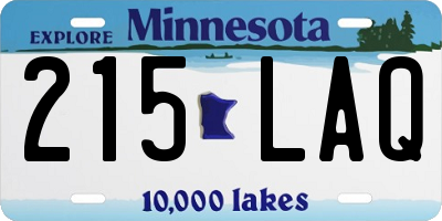MN license plate 215LAQ