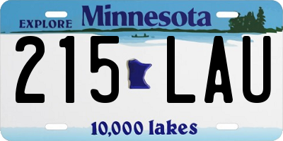 MN license plate 215LAU