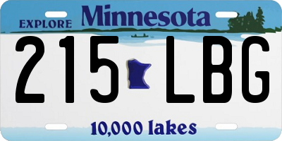 MN license plate 215LBG