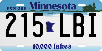 MN license plate 215LBI