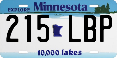 MN license plate 215LBP