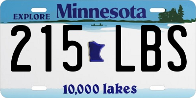 MN license plate 215LBS