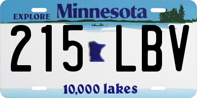 MN license plate 215LBV