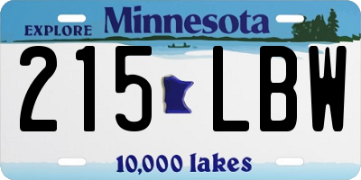 MN license plate 215LBW
