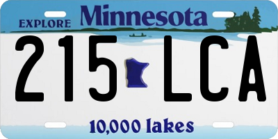MN license plate 215LCA