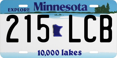 MN license plate 215LCB
