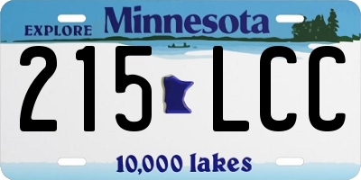 MN license plate 215LCC