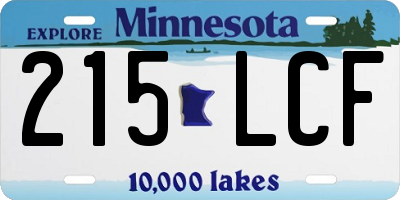 MN license plate 215LCF