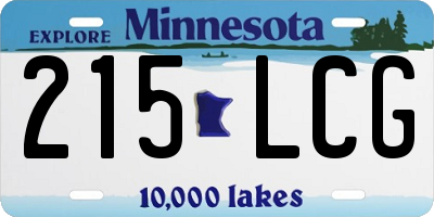 MN license plate 215LCG